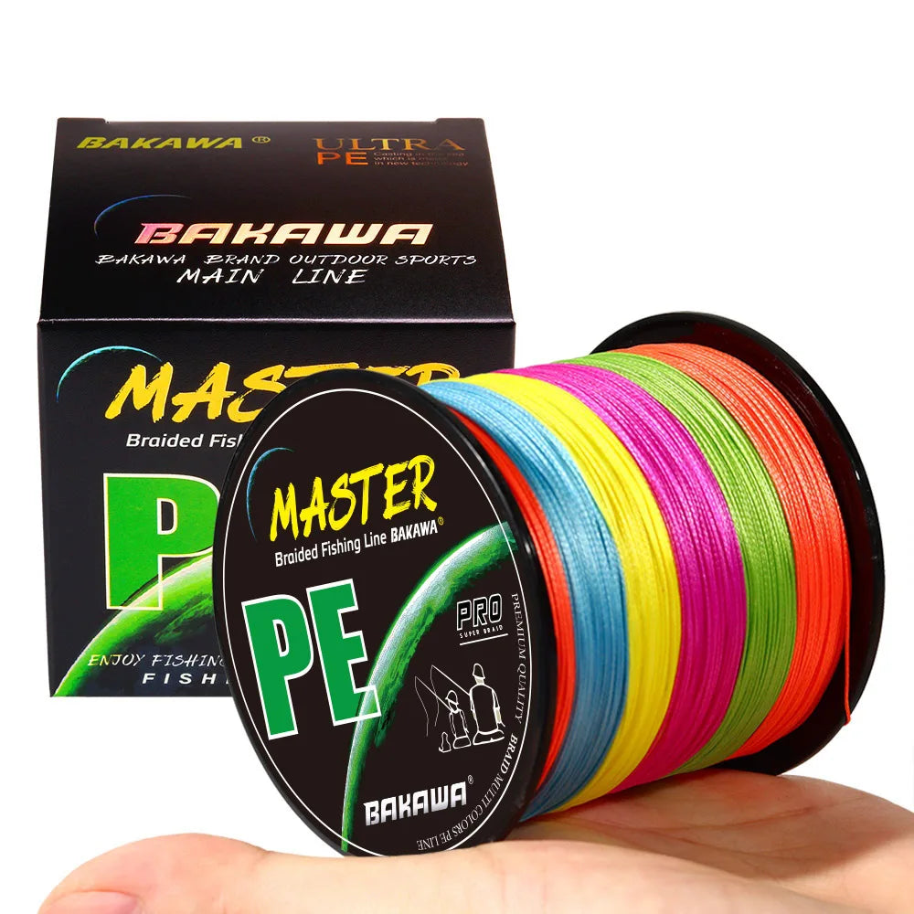 BAKAWA 4 Strands Braided PE Fishing Line 100m/300m